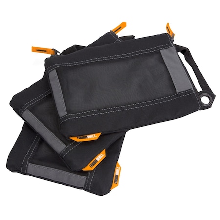 Toughbuilt ToughBuilt 6.89 in. W X 9.29 in. H Polyester Fastener Bag Black/Gray 3 pc TB-94-M-3-2BES